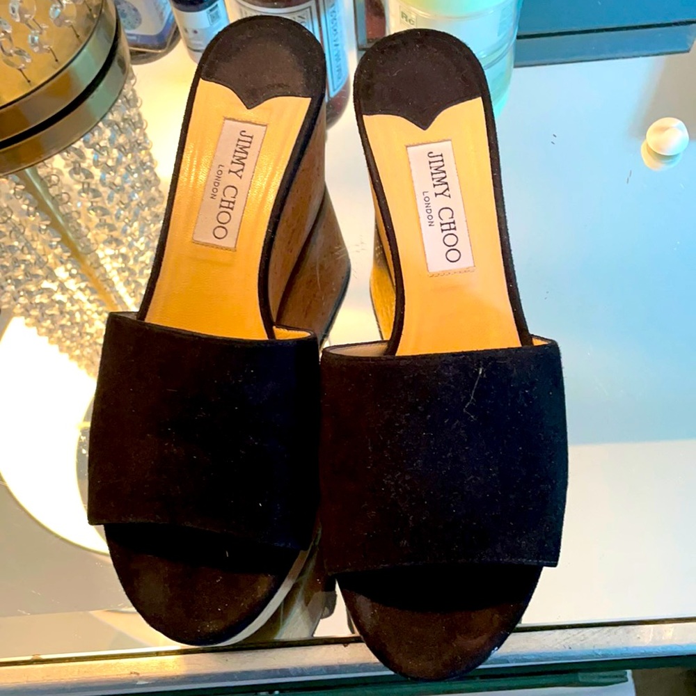 Jimmy Choo cork sandals.